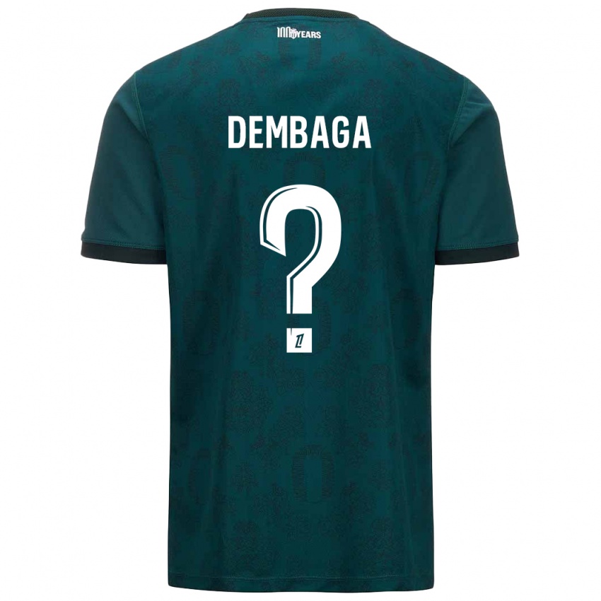 Børn Boubakar Dembaga #0 Mørkegrøn Udebane Spillertrøjer 2024/25 Trøje T-Shirt