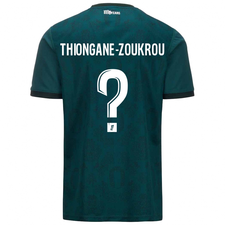 Børn Ackah-Tidiane Thiongane-Zoukrou #0 Mørkegrøn Udebane Spillertrøjer 2024/25 Trøje T-Shirt