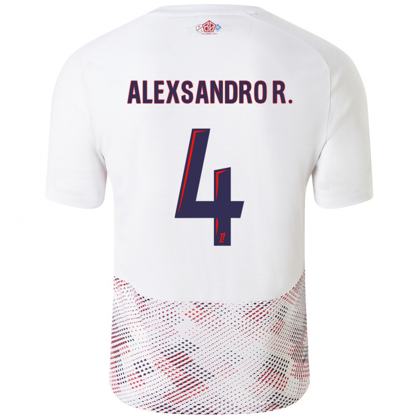 Børn Alexsandro #4 Hvid Kongeblå Udebane Spillertrøjer 2024/25 Trøje T-Shirt