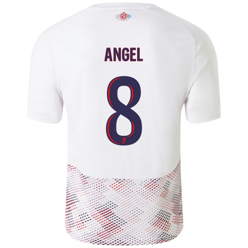 Børn Angel Gomes #8 Hvid Kongeblå Udebane Spillertrøjer 2024/25 Trøje T-Shirt