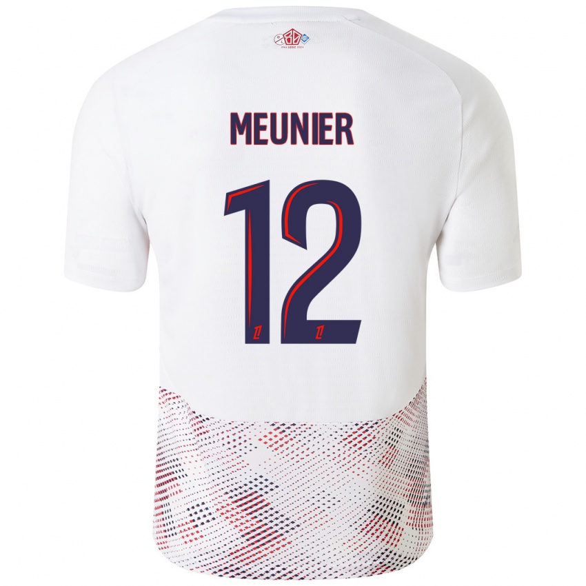 Børn Thomas Meunier #12 Hvid Kongeblå Udebane Spillertrøjer 2024/25 Trøje T-Shirt