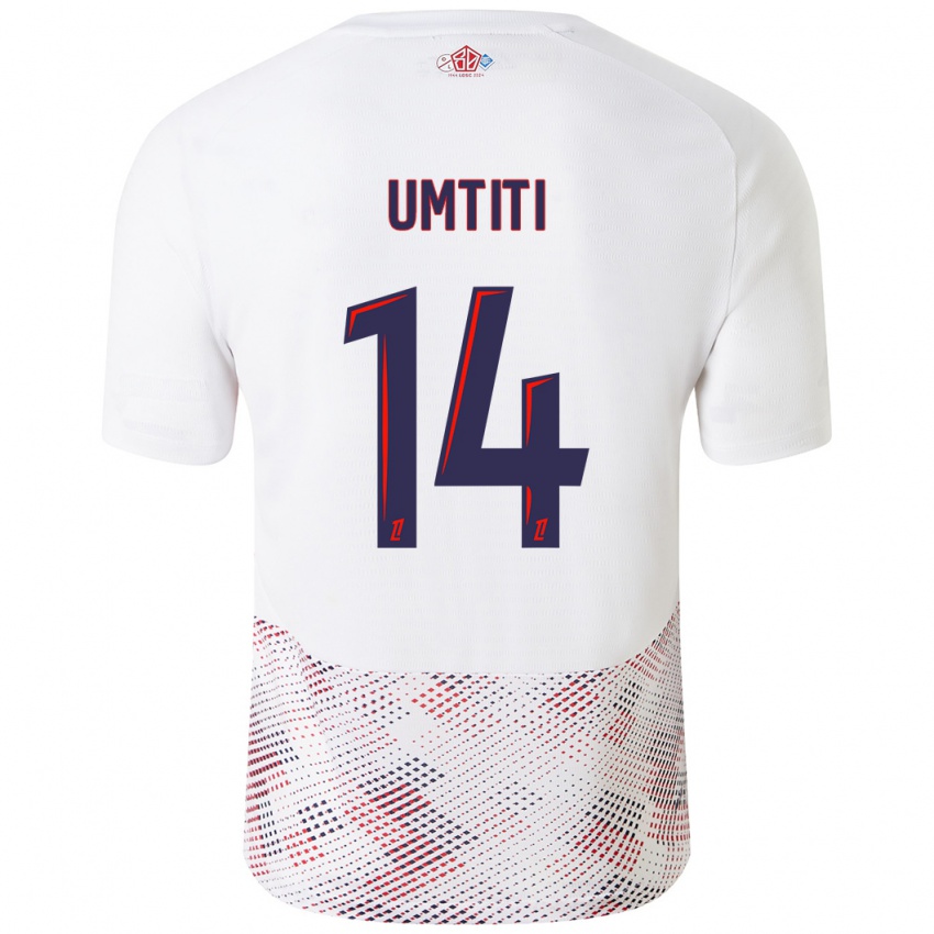 Børn Samuel Umtiti #14 Hvid Kongeblå Udebane Spillertrøjer 2024/25 Trøje T-Shirt