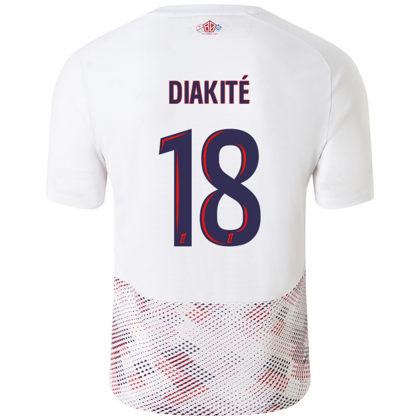 Børn Bafodé Diakité #18 Hvid Kongeblå Udebane Spillertrøjer 2024/25 Trøje T-Shirt