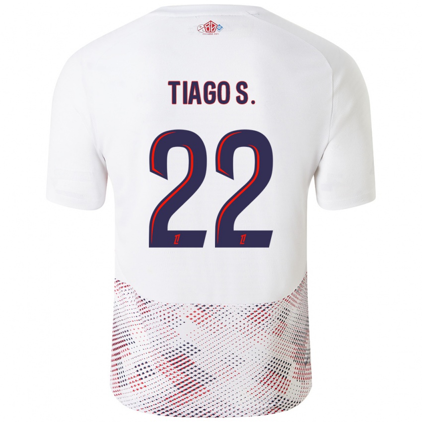 Børn Tiago Santos #22 Hvid Kongeblå Udebane Spillertrøjer 2024/25 Trøje T-Shirt