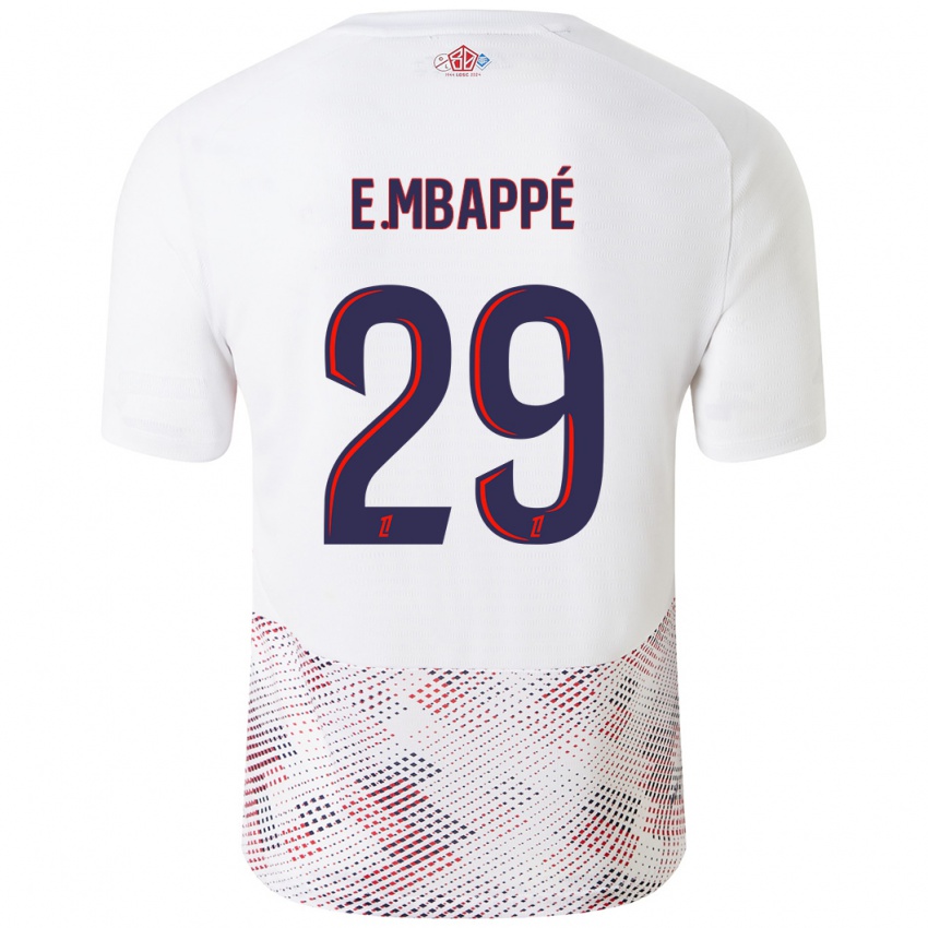 Børn Ethan Mbappe #29 Hvid Kongeblå Udebane Spillertrøjer 2024/25 Trøje T-Shirt