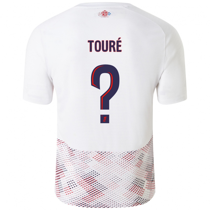 Børn Ousmane Touré #0 Hvid Kongeblå Udebane Spillertrøjer 2024/25 Trøje T-Shirt