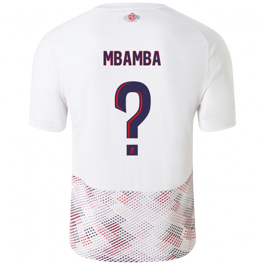 Børn Lucas Mbamba #0 Hvid Kongeblå Udebane Spillertrøjer 2024/25 Trøje T-Shirt