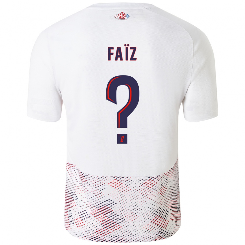 Børn Adame Faïz #0 Hvid Kongeblå Udebane Spillertrøjer 2024/25 Trøje T-Shirt