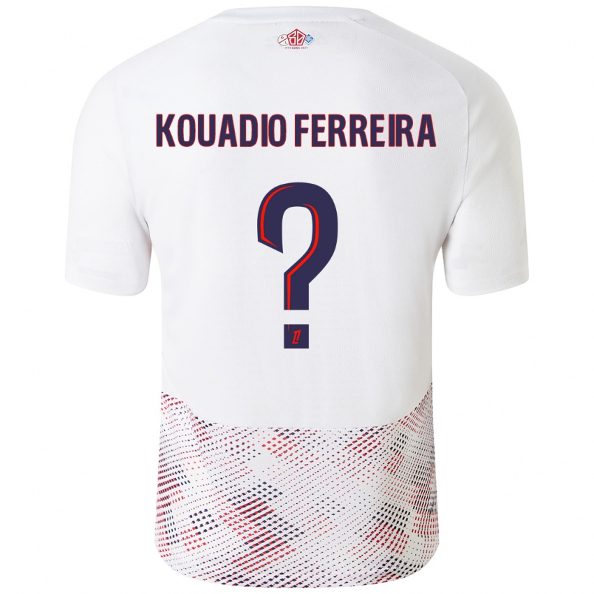 Børn Wilfrid Kouadio Ferreira #0 Hvid Kongeblå Udebane Spillertrøjer 2024/25 Trøje T-Shirt