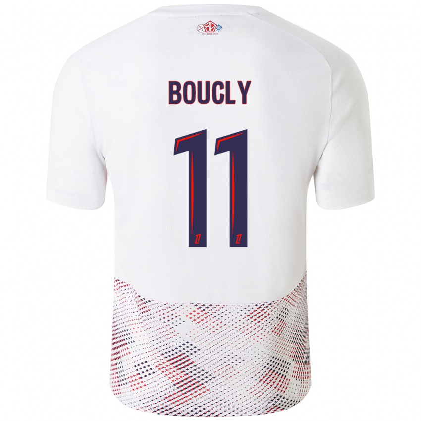 Børn Maïté Boucly #11 Hvid Kongeblå Udebane Spillertrøjer 2024/25 Trøje T-Shirt