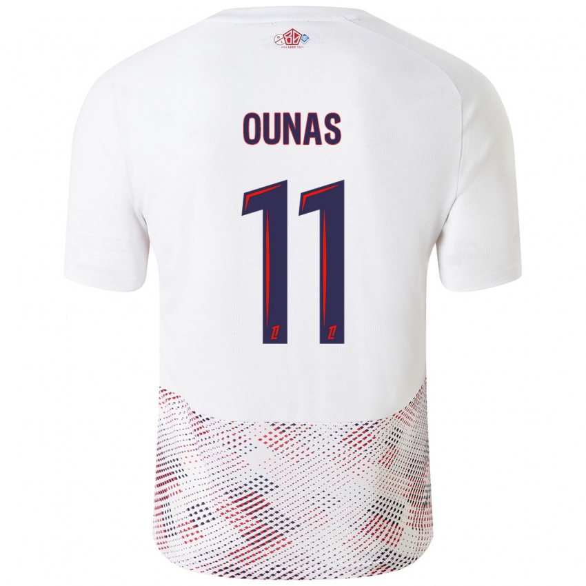 Børn Adam Ounas #11 Hvid Kongeblå Udebane Spillertrøjer 2024/25 Trøje T-Shirt