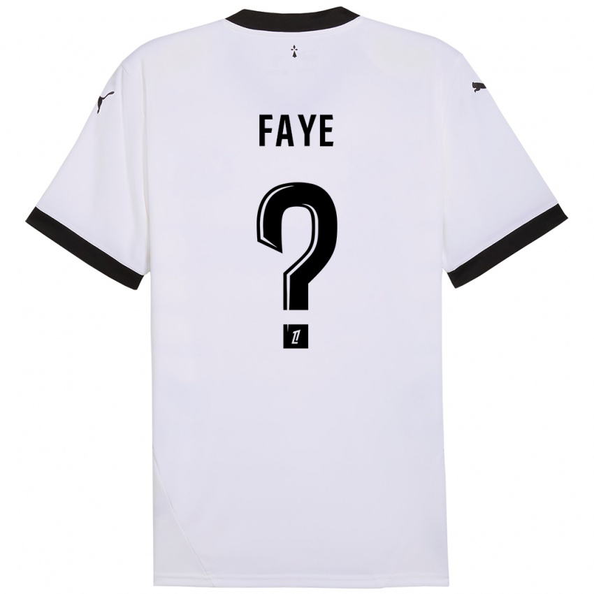 Børn Mikayil Faye #0 Hvid Sort Udebane Spillertrøjer 2024/25 Trøje T-Shirt