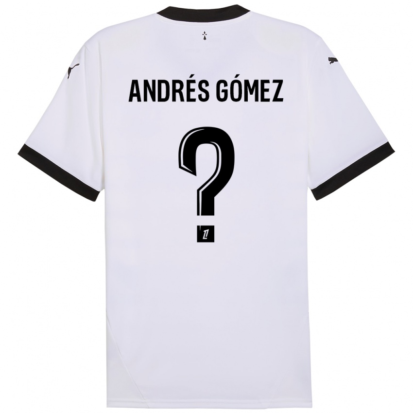 Børn Carlos Andrés Gómez #0 Hvid Sort Udebane Spillertrøjer 2024/25 Trøje T-Shirt