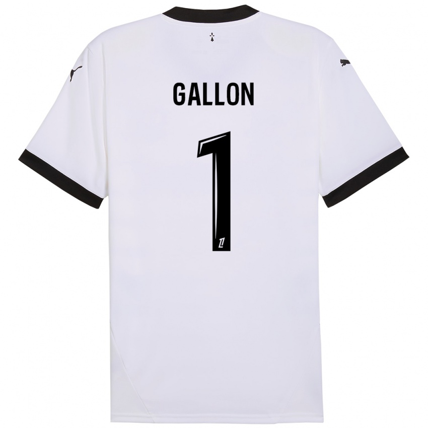 Børn Gauthier Gallon #1 Hvid Sort Udebane Spillertrøjer 2024/25 Trøje T-Shirt