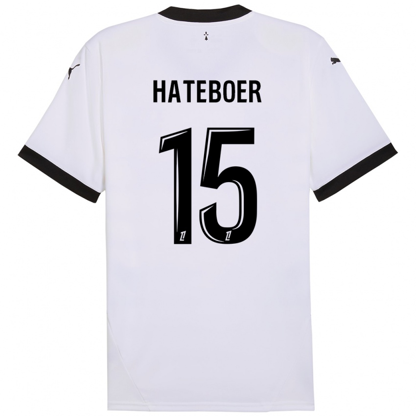 Børn Hans Hateboer #15 Hvid Sort Udebane Spillertrøjer 2024/25 Trøje T-Shirt