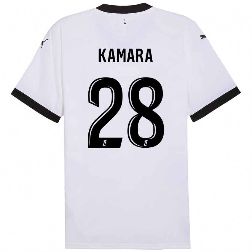 Børn Glen Kamara #28 Hvid Sort Udebane Spillertrøjer 2024/25 Trøje T-Shirt