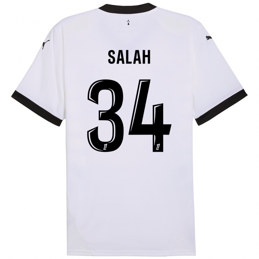 Børn Ibrahim Salah #34 Hvid Sort Udebane Spillertrøjer 2024/25 Trøje T-Shirt