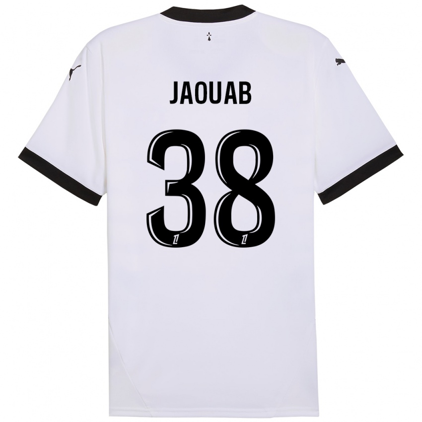 Børn Mohamed Jaouab #38 Hvid Sort Udebane Spillertrøjer 2024/25 Trøje T-Shirt