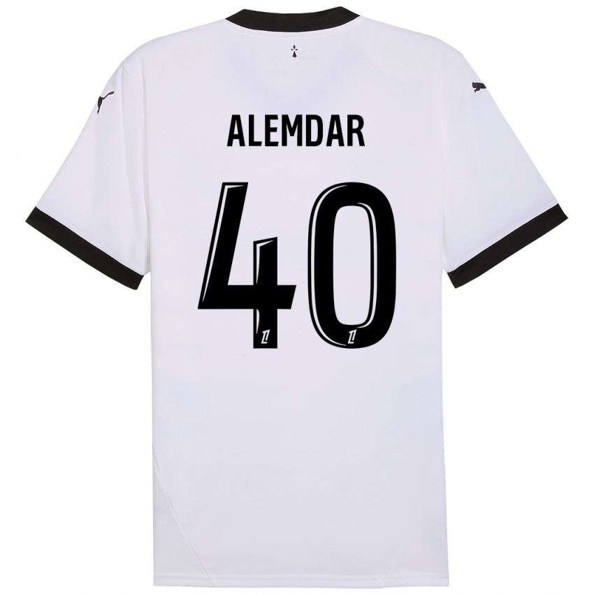 Børn Doğan Alemdar #40 Hvid Sort Udebane Spillertrøjer 2024/25 Trøje T-Shirt