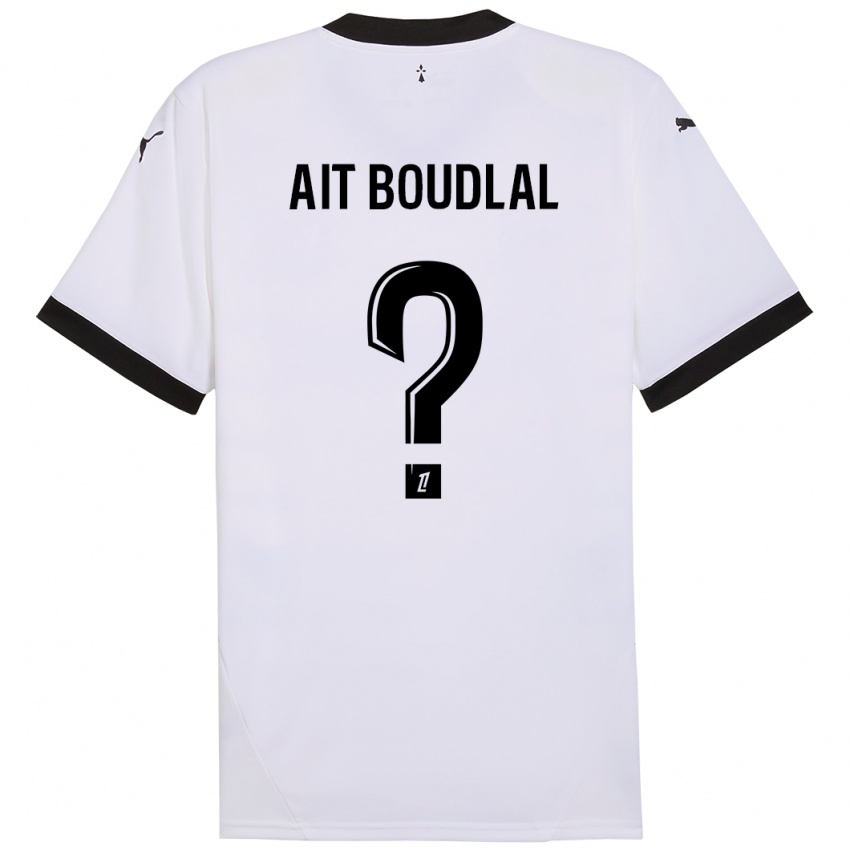 Børn Abdelhamid Ait Boudlal #0 Hvid Sort Udebane Spillertrøjer 2024/25 Trøje T-Shirt