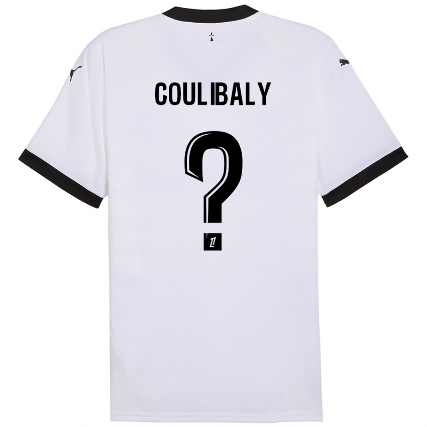 Børn Joël Coulibaly #0 Hvid Sort Udebane Spillertrøjer 2024/25 Trøje T-Shirt