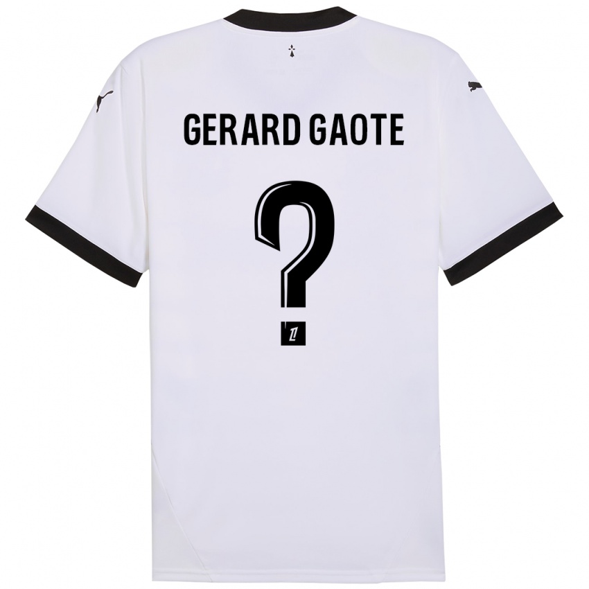 Børn Steven Gerard Gaote #0 Hvid Sort Udebane Spillertrøjer 2024/25 Trøje T-Shirt