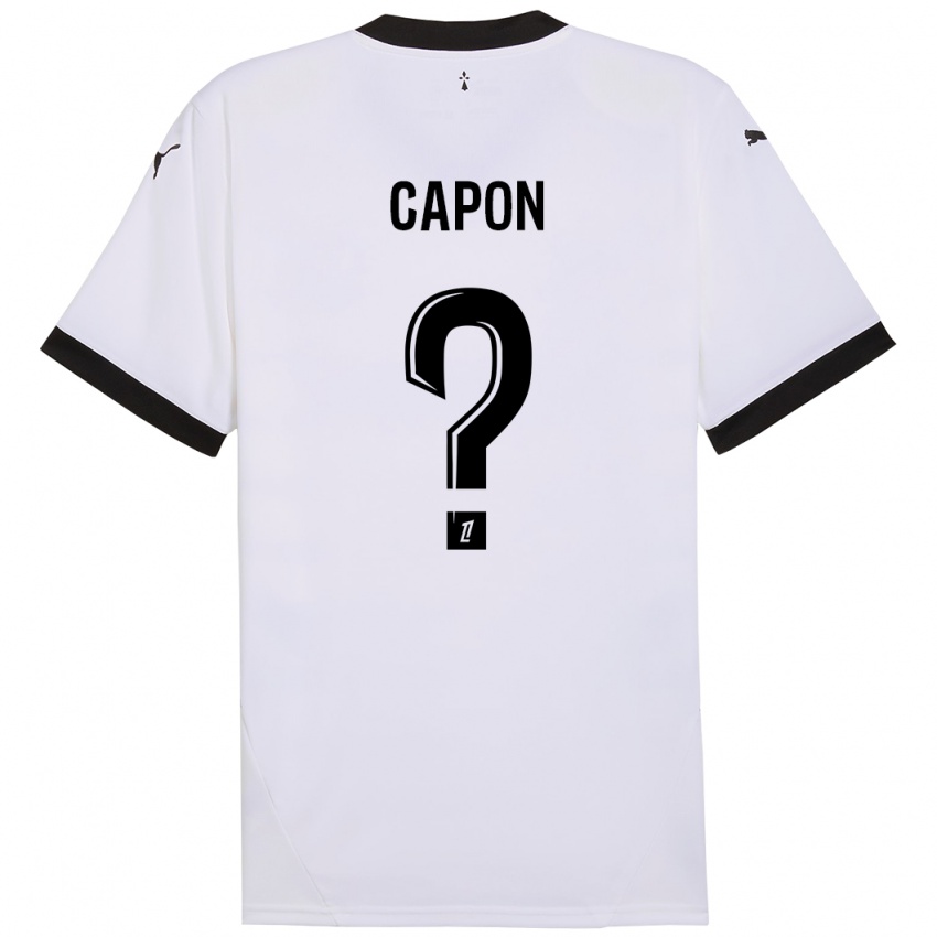 Børn José Capon #0 Hvid Sort Udebane Spillertrøjer 2024/25 Trøje T-Shirt