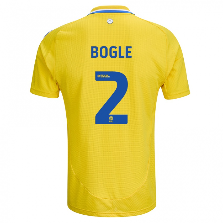 Børn Jayden Bogle #2 Gul Blå Udebane Spillertrøjer 2024/25 Trøje T-Shirt