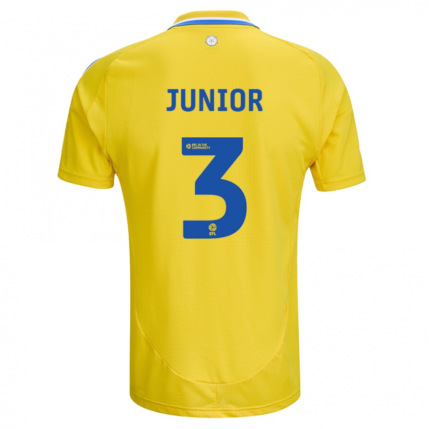 Børn Junior Firpo #3 Gul Blå Udebane Spillertrøjer 2024/25 Trøje T-Shirt