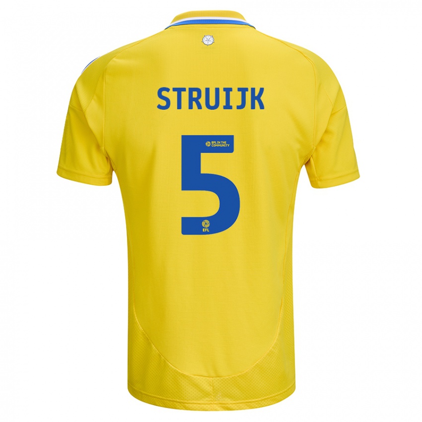 Børn Pascal Struijk #5 Gul Blå Udebane Spillertrøjer 2024/25 Trøje T-Shirt