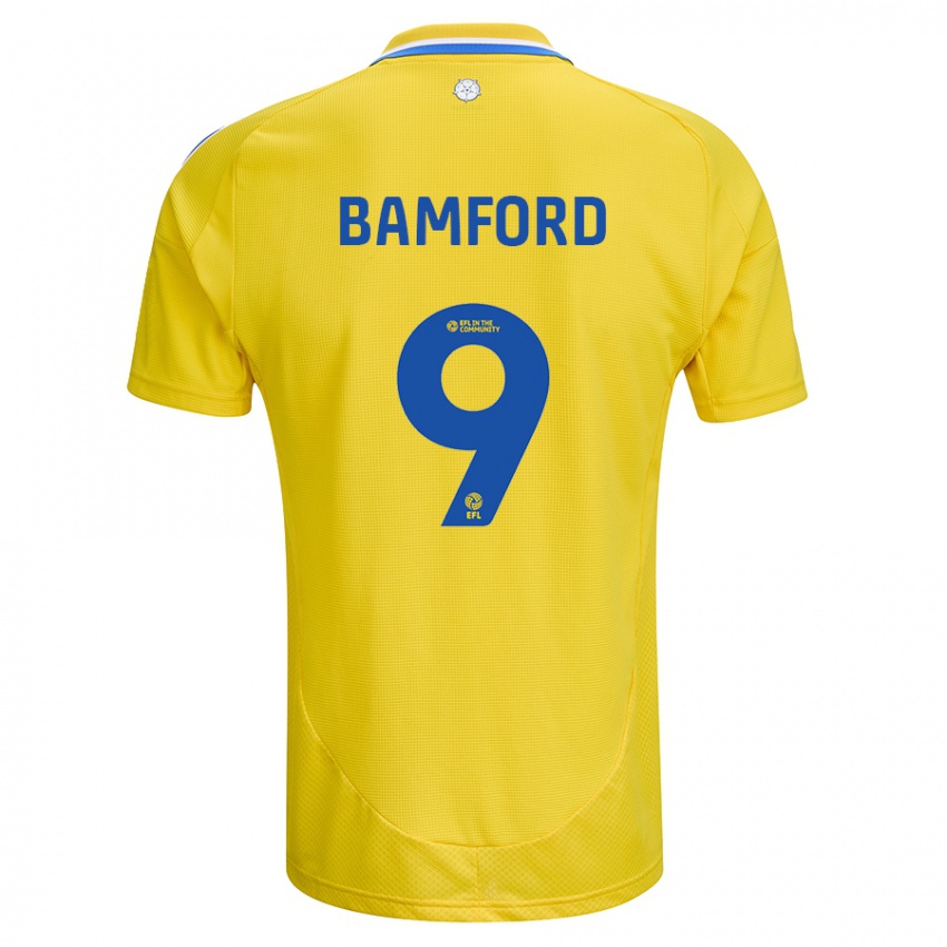 Børn Patrick Bamford #9 Gul Blå Udebane Spillertrøjer 2024/25 Trøje T-Shirt