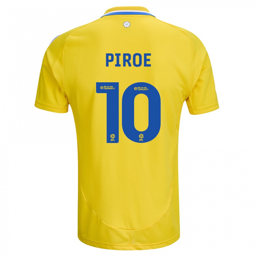 Børn Joël Piroe #10 Gul Blå Udebane Spillertrøjer 2024/25 Trøje T-Shirt