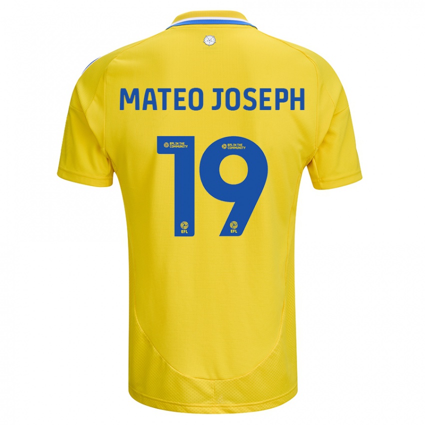 Børn Mateo Joseph #19 Gul Blå Udebane Spillertrøjer 2024/25 Trøje T-Shirt