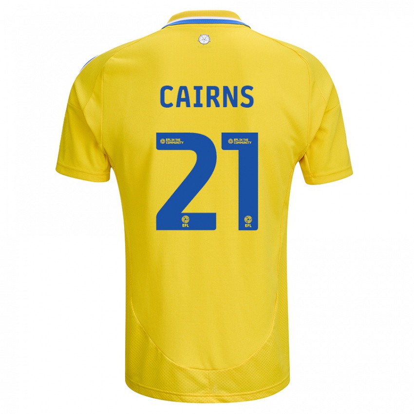 Børn Alex Cairns #21 Gul Blå Udebane Spillertrøjer 2024/25 Trøje T-Shirt