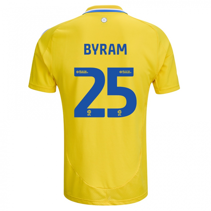 Børn Sam Byram #25 Gul Blå Udebane Spillertrøjer 2024/25 Trøje T-Shirt