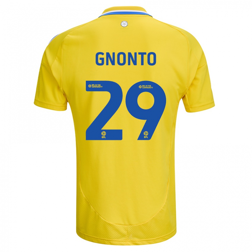 Børn Wilfried Gnonto #29 Gul Blå Udebane Spillertrøjer 2024/25 Trøje T-Shirt