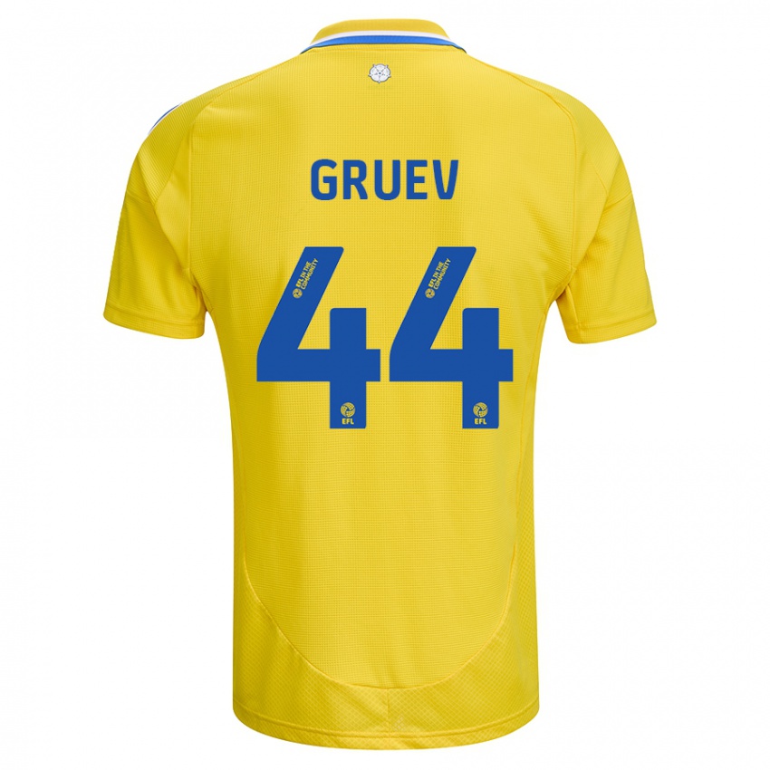 Børn Ilia Gruev #44 Gul Blå Udebane Spillertrøjer 2024/25 Trøje T-Shirt