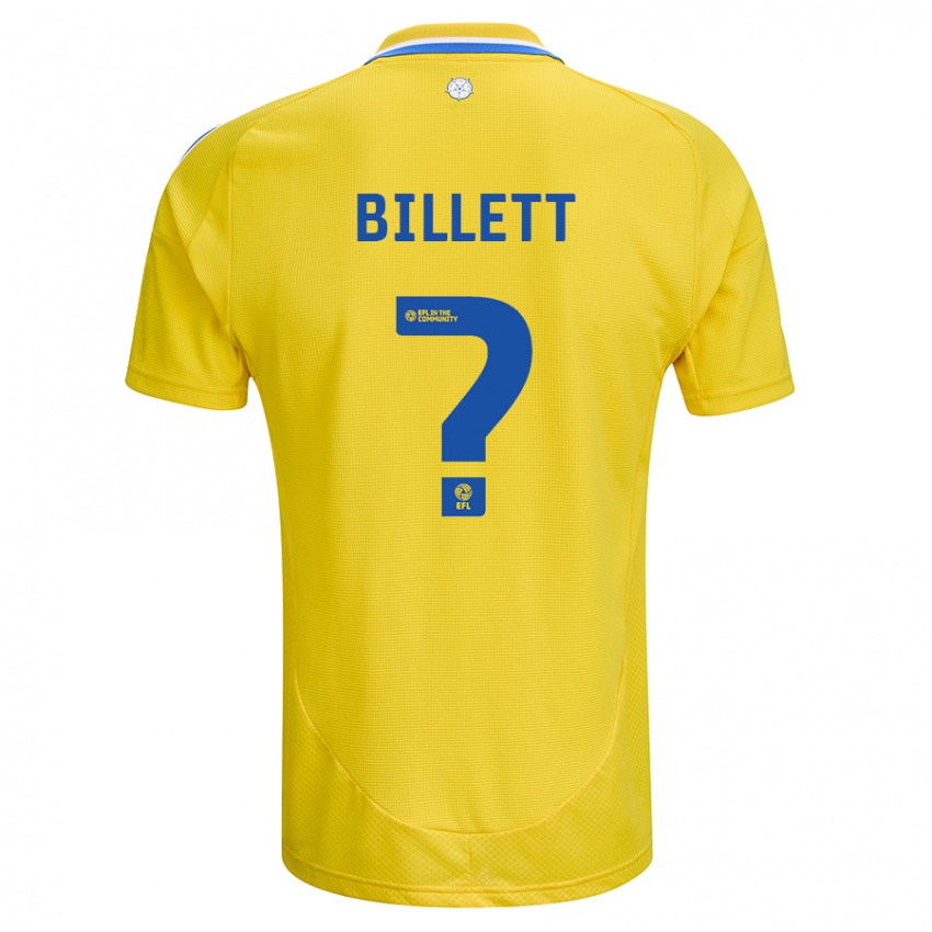 Børn Joe Billett #0 Gul Blå Udebane Spillertrøjer 2024/25 Trøje T-Shirt