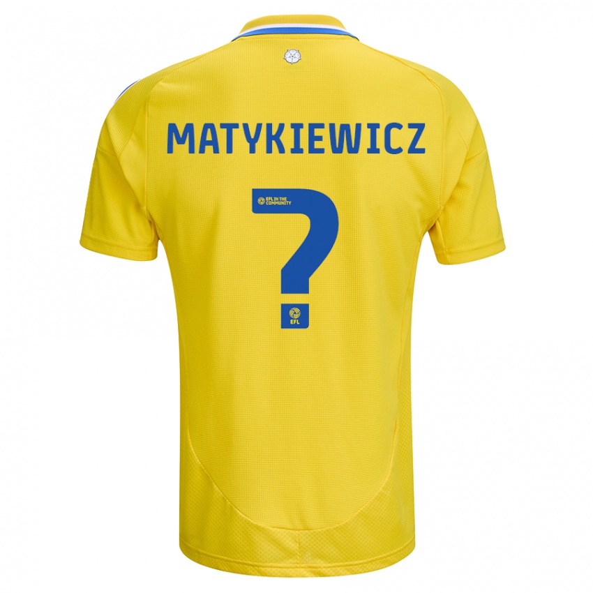 Børn Luke Matykiewicz #0 Gul Blå Udebane Spillertrøjer 2024/25 Trøje T-Shirt