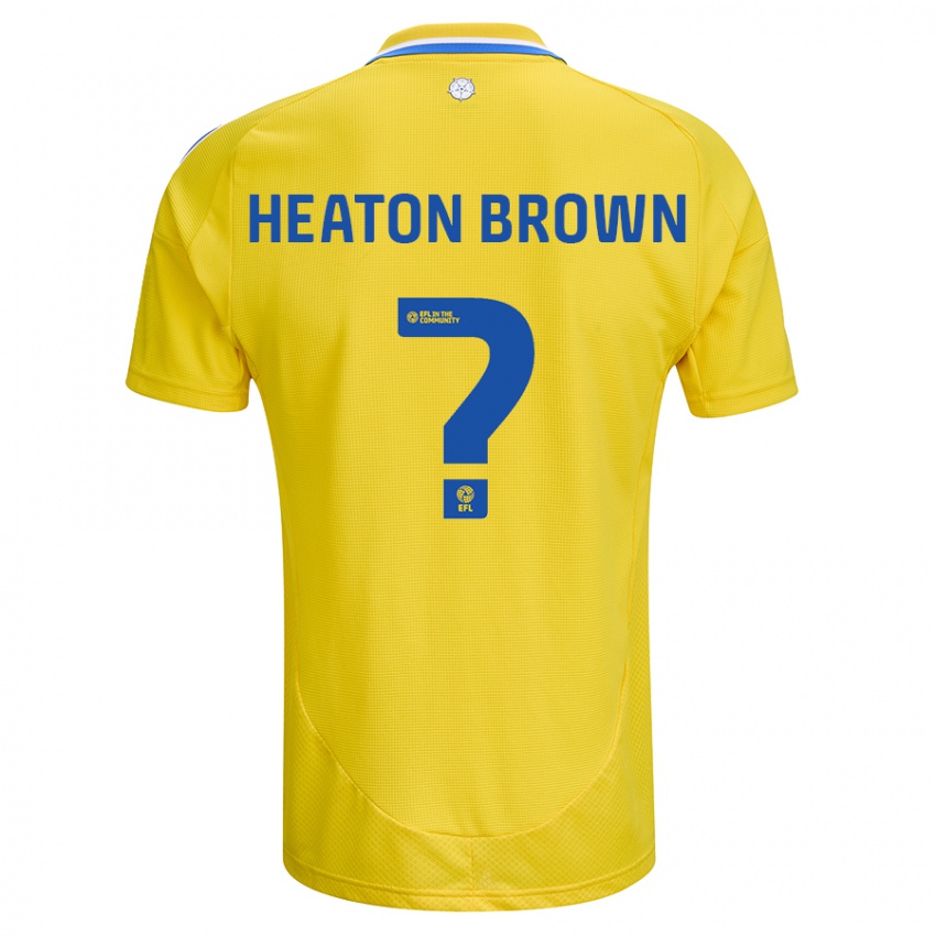 Børn Heaton Brown #0 Gul Blå Udebane Spillertrøjer 2024/25 Trøje T-Shirt