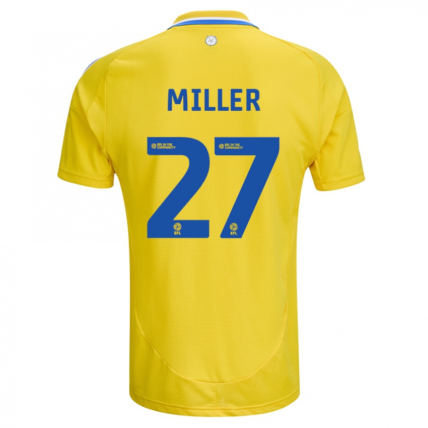 Børn Amari Miller #27 Gul Blå Udebane Spillertrøjer 2024/25 Trøje T-Shirt