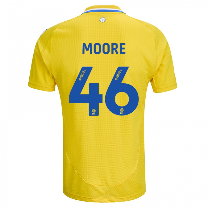 Børn Kris Moore #46 Gul Blå Udebane Spillertrøjer 2024/25 Trøje T-Shirt