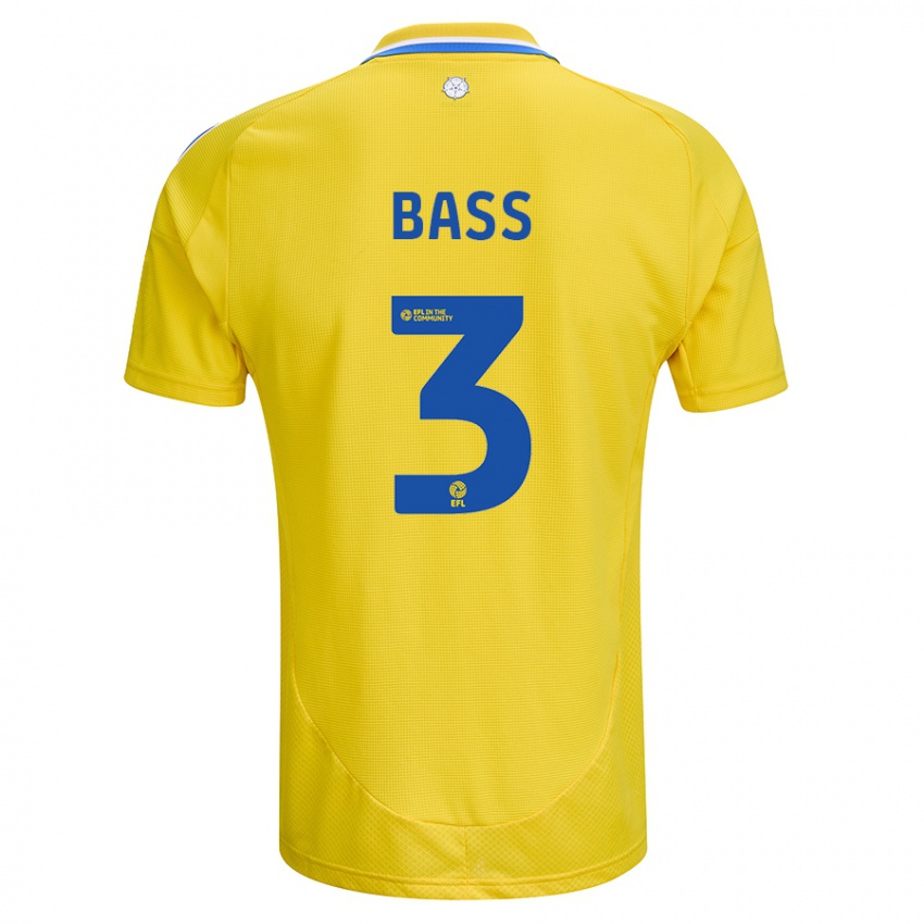 Børn Rebekah Bass #3 Gul Blå Udebane Spillertrøjer 2024/25 Trøje T-Shirt