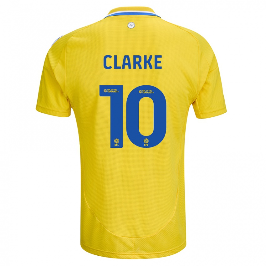 Børn Sarah Clarke #10 Gul Blå Udebane Spillertrøjer 2024/25 Trøje T-Shirt