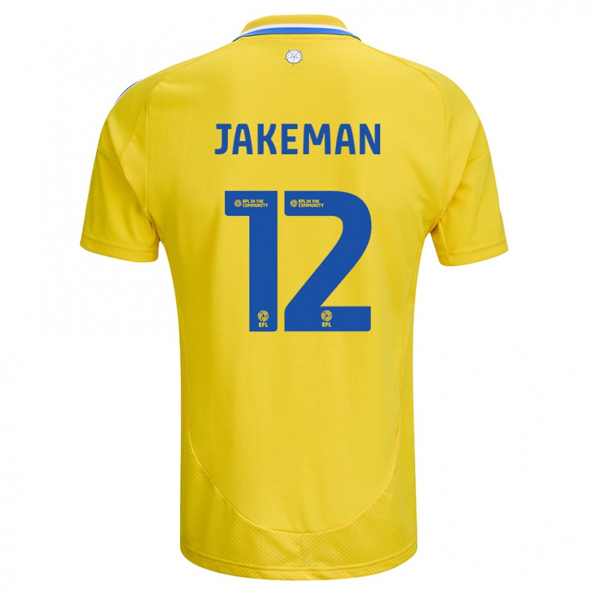 Børn Harriet Jakeman #12 Gul Blå Udebane Spillertrøjer 2024/25 Trøje T-Shirt