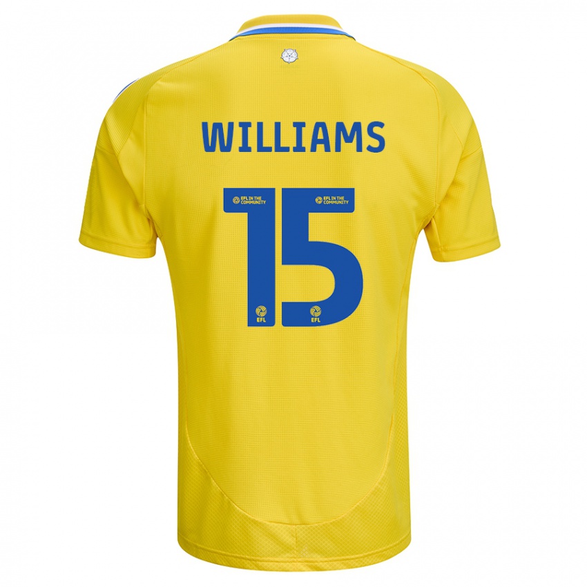 Børn Paige Williams #15 Gul Blå Udebane Spillertrøjer 2024/25 Trøje T-Shirt