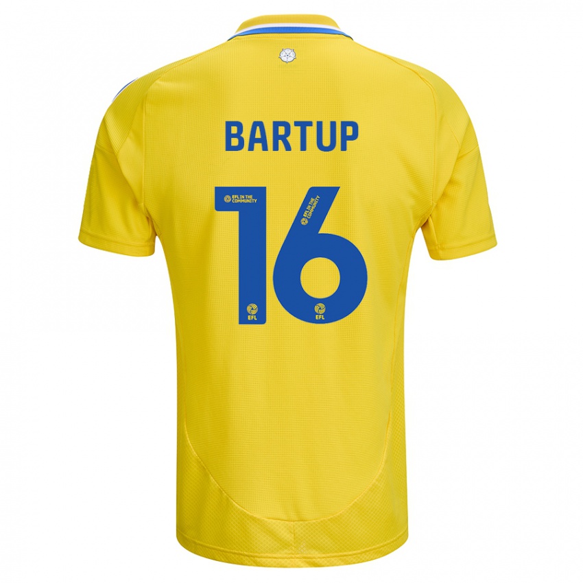 Børn Laura Bartup #16 Gul Blå Udebane Spillertrøjer 2024/25 Trøje T-Shirt