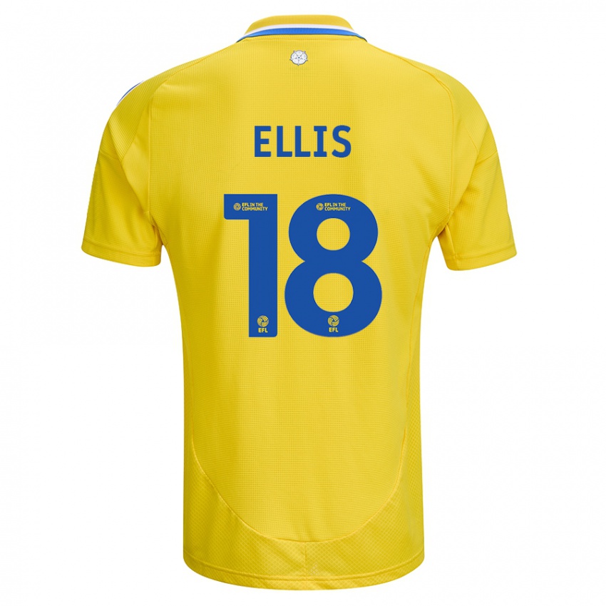 Børn Macy Ellis #18 Gul Blå Udebane Spillertrøjer 2024/25 Trøje T-Shirt