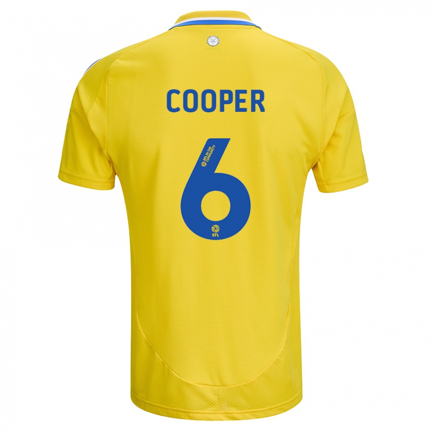 Børn Liam Cooper #6 Gul Blå Udebane Spillertrøjer 2024/25 Trøje T-Shirt