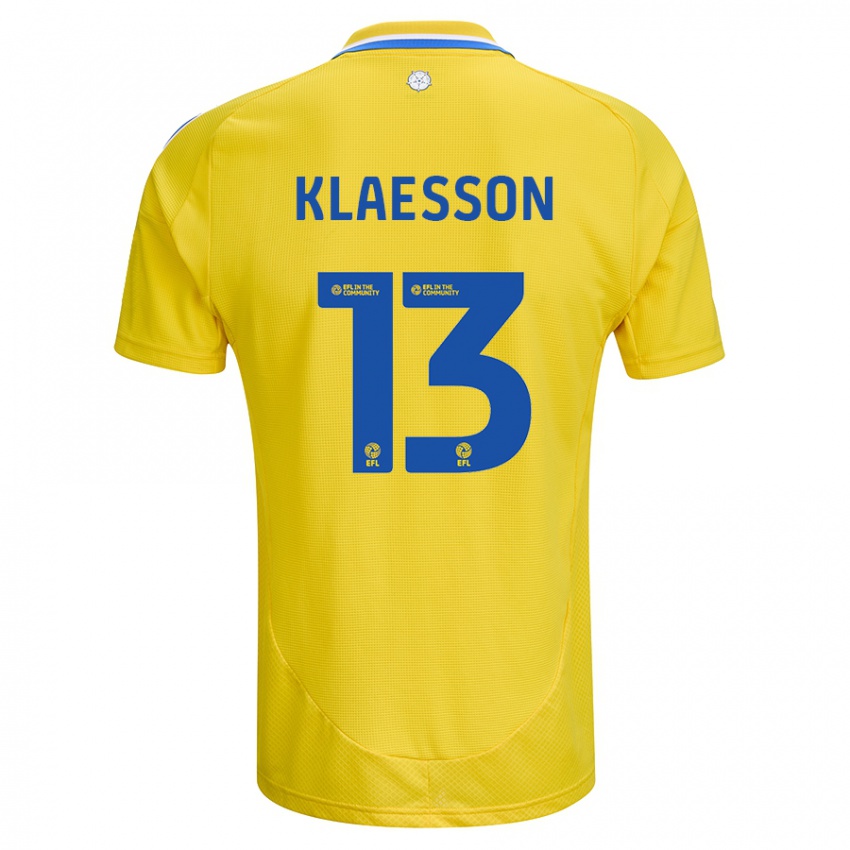 Børn Kristoffer Klaesson #13 Gul Blå Udebane Spillertrøjer 2024/25 Trøje T-Shirt